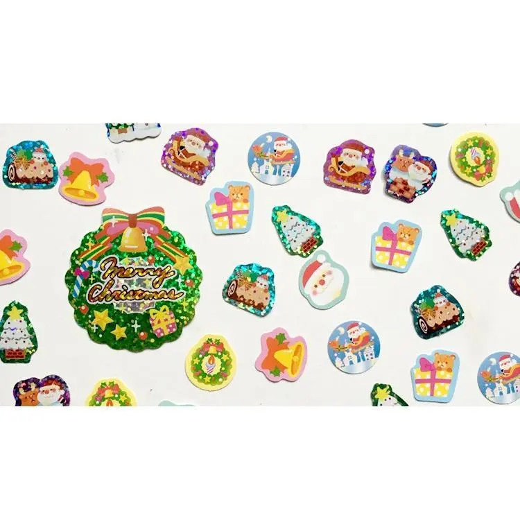 71 Pcs/Pack Lovely Cartoon Christmas Tree Sealflake Decorative Stickers Scrapbooking DIY Craft Stickers