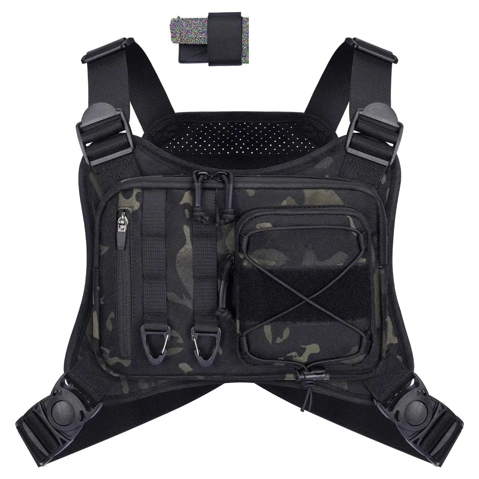 Outdoor Chest Bag for Men Women, Tactical Chest Pack, Adjustable Running Vest Bag, Lightweight Anti-theft EDC Rig for Hikingd Carry Daily Day Pack Work Bag for EDC Hiking