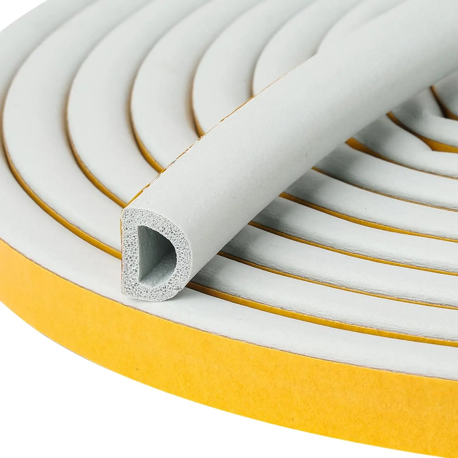 19.7Feet D-type Weather Stripping Door Seal, Self-Adhesive Seals for Door Window Gap, Soundproofing, Insulation Strip, Door Sealers for Door Frame (Gray), D14-12