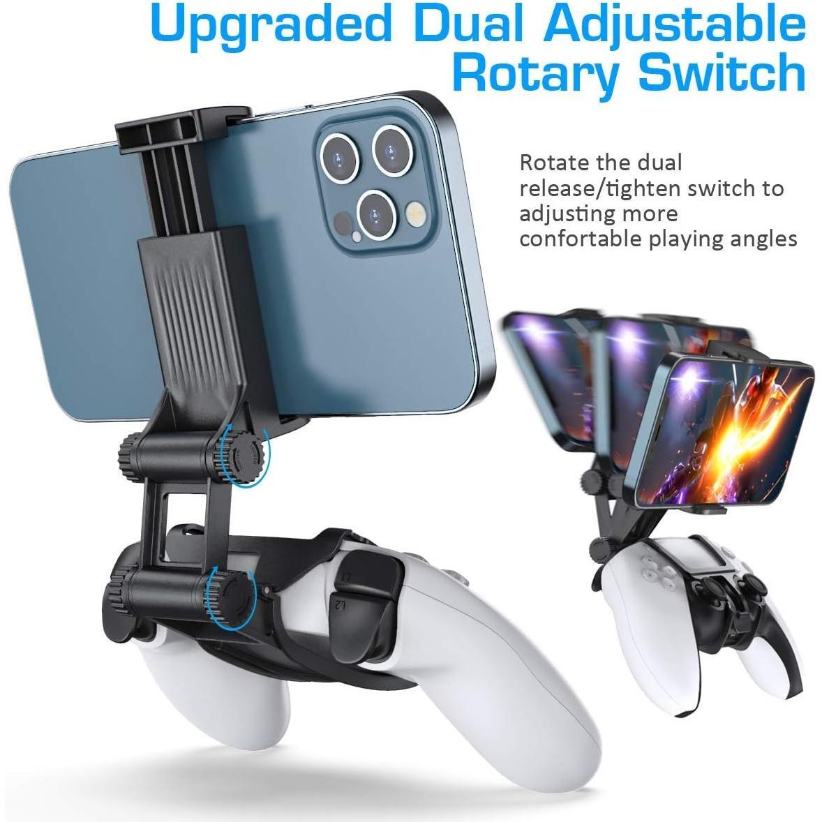 PS5 Controller Phone Mount Clip, Mobile Gaming Clip Cell Phone Stand Holder Replacement for  5 Dualsense Controller Remote Play