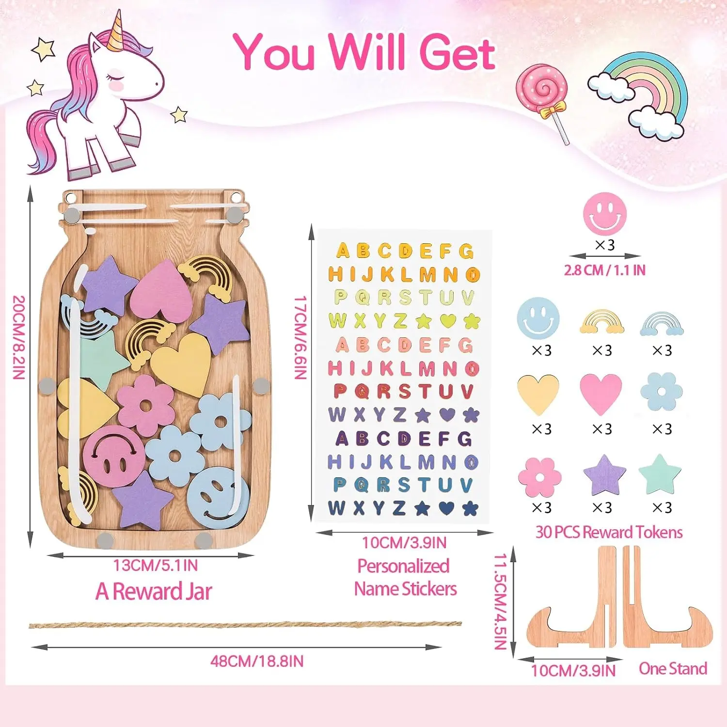 Magnetic Personalized Reward Jar for Kids, Classroom Incentive Jar