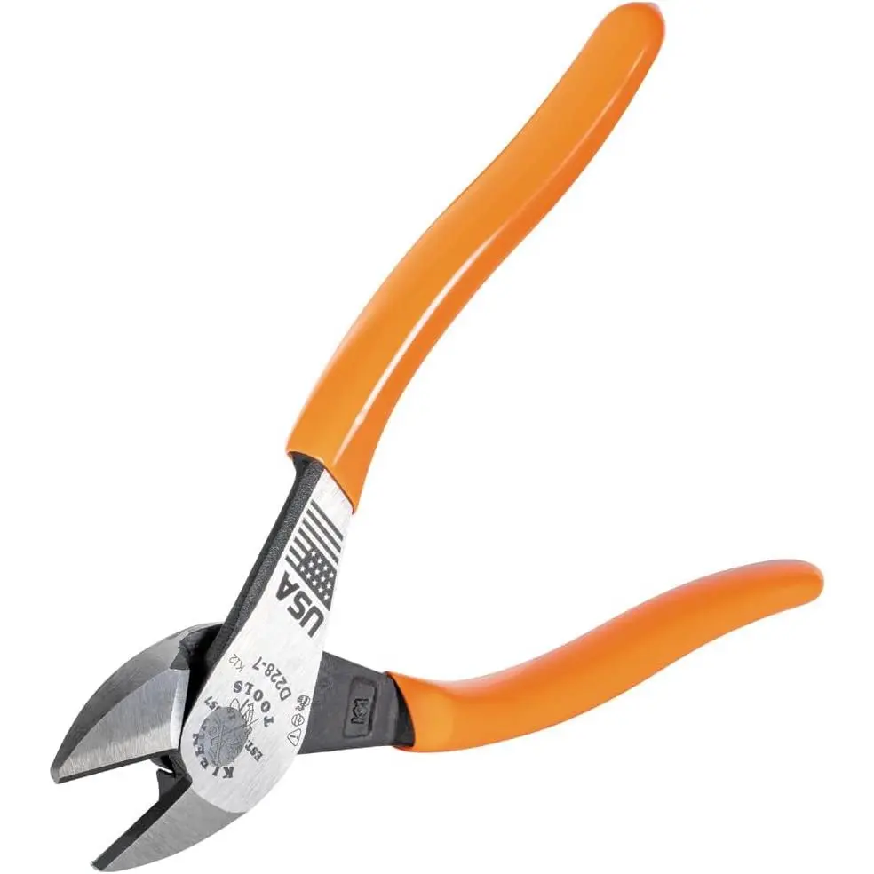 D228-7 Pliers, USA, Diagonal Cutting Pliers with High-Leverage, 7-Inch
