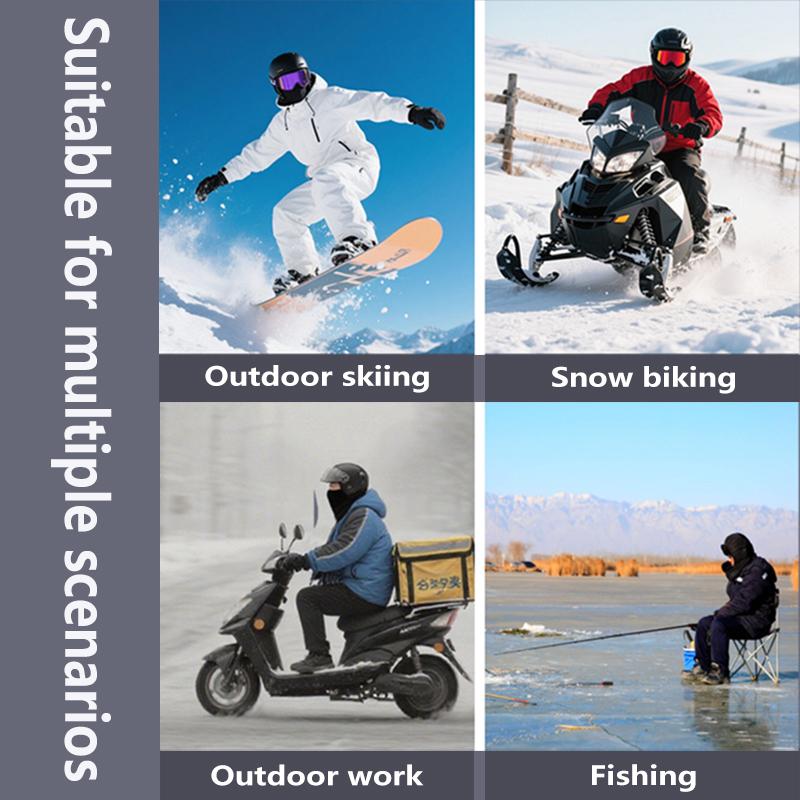 Outdoor Winter Warm Hat Neckband Integrated Cycling Mask Sports Ski Head Cover Neck Windproof Cold One-Piece Pullover Hat