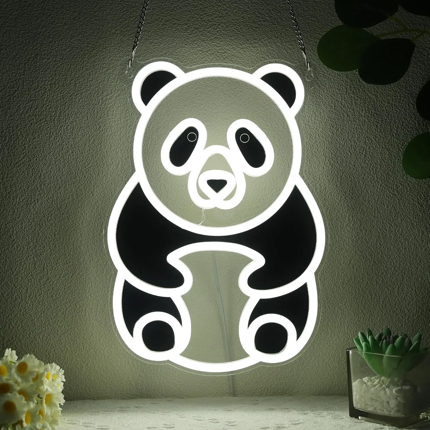 Panda Neon Light, Bedroom Living Room Wall Decor, Animal Neon Lamp, Birthday Party Gift, Ideal for Panda Lovers, Adults