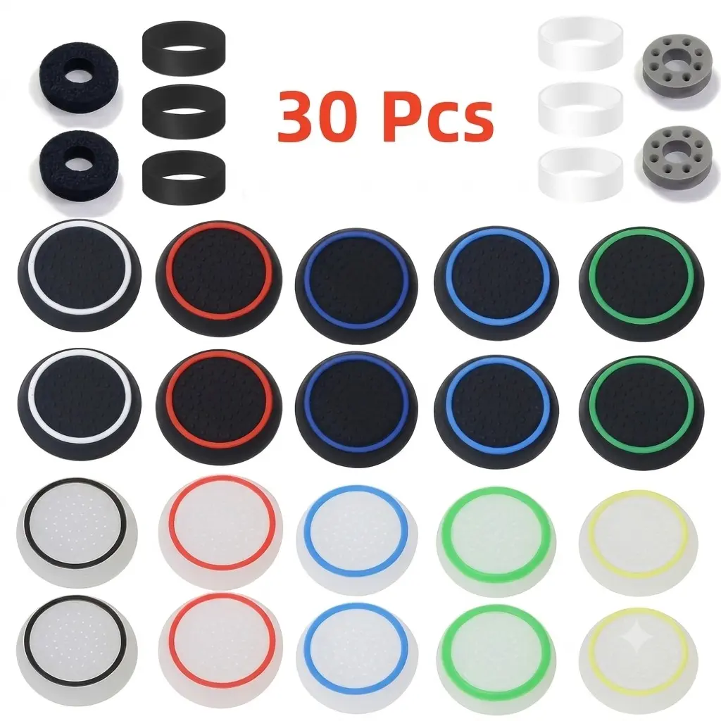 30pcs Silicone Night Glow Thumb Grips, Ps Series Xbox Controller Joystick Replacement Kit, Thumbstick Grips, Comfortable Gaming Accessories