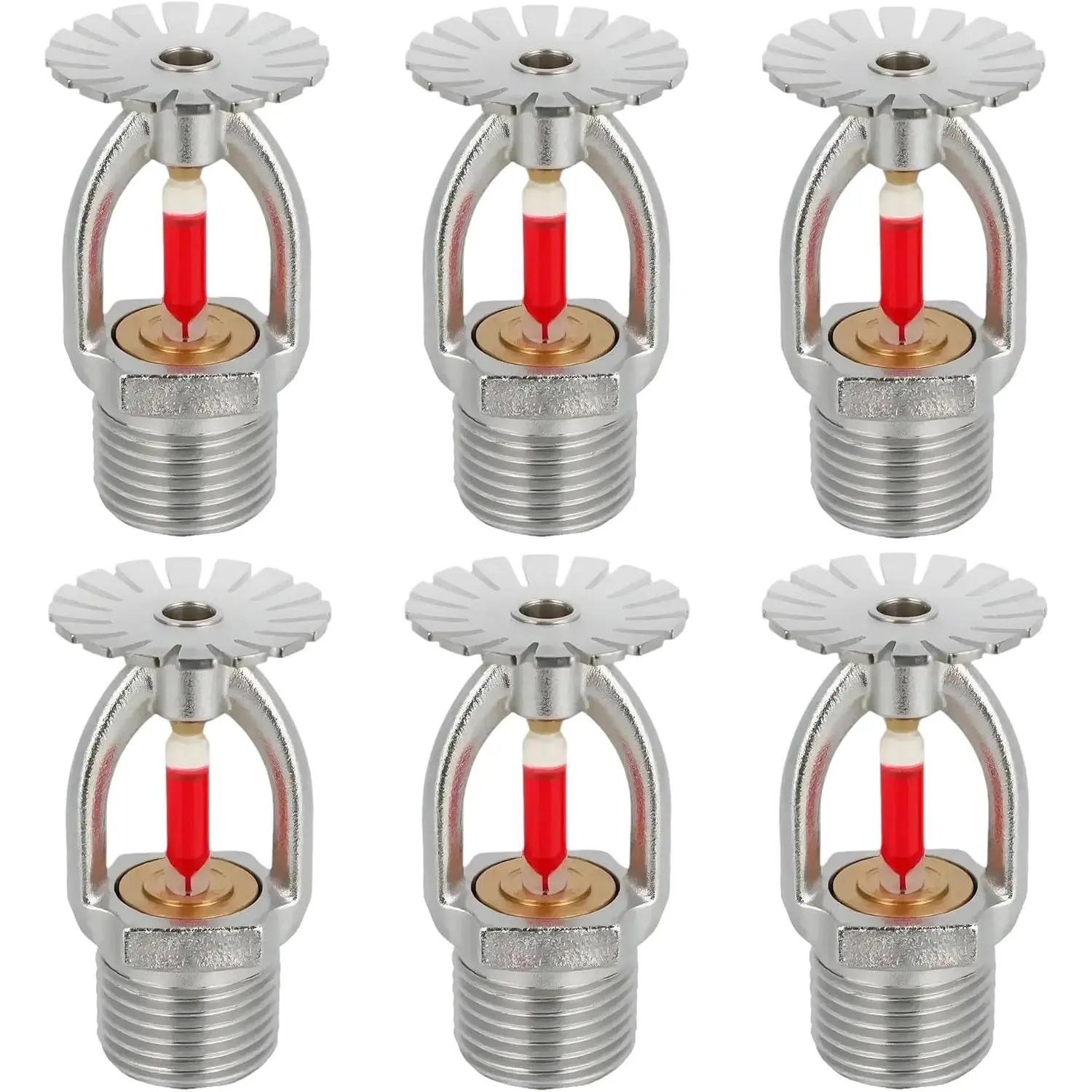 6 count Fire Sprinkler  Pendent Type, 155℉ Fire Sprinkler Heads 1/2" Inch Thread 68°C Quick Response Water  Down 1/2" NPT for /Commericial/Workshop/Residential Building (Pendent Type) (6)
