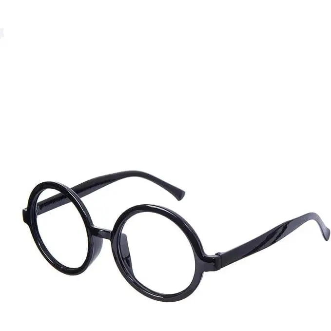 Round Wizard Glasses,Black Circle Frame Halloween Wizard Costume Nerd Glasses For Dress Up