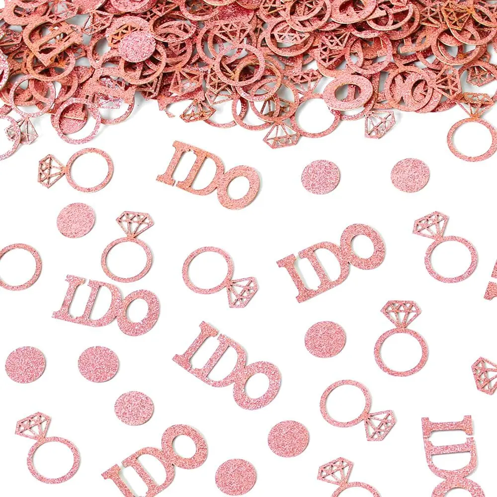 Rose  Bridal Shower Confetti for Tables Ring I Do Wedding Confetti for Engagement Valentine’s Day Bachelorette Party Decorations