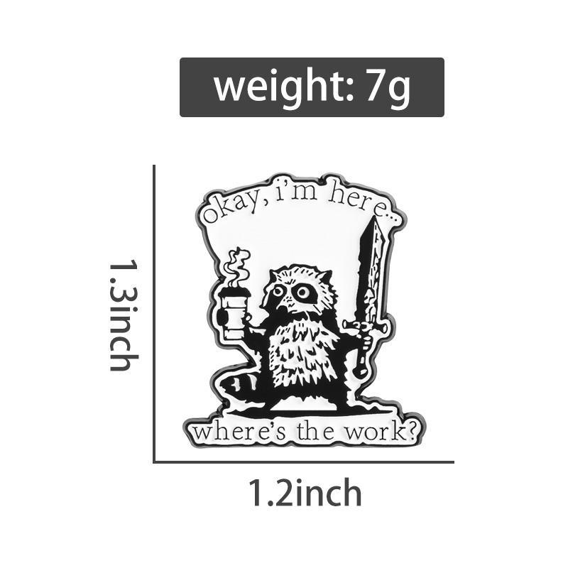 Black White Collection Enamel Pins Bookworm μ Cat Girl Brooches Skeleton Badge Coffee Pot Head Jewelry Gift for Friends