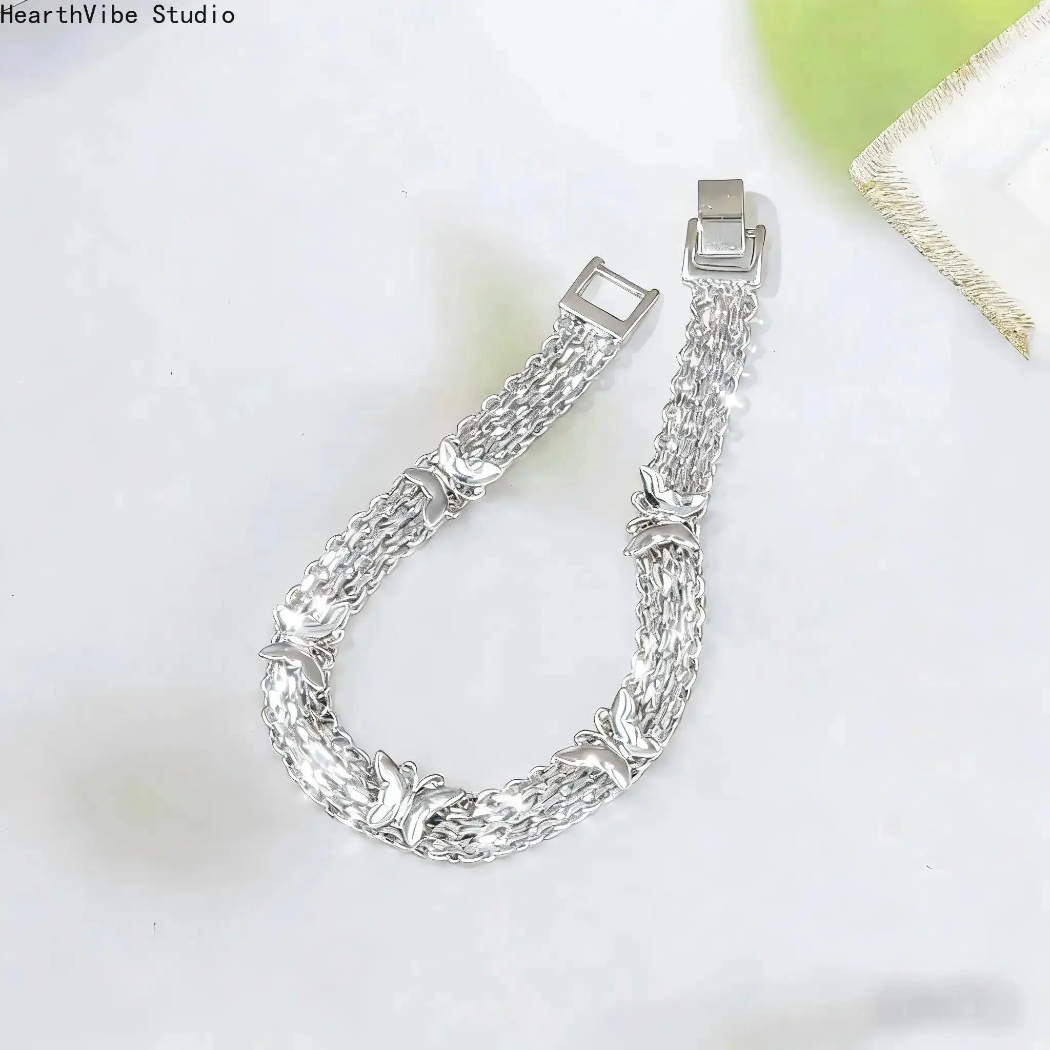 925 Silver Chain Link Friendship Bracelets with a Cute Butterfly Motif, Unisex Charm Jewelry Gift for Best Friends, Cute Unisex