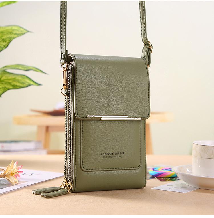Touchscreen-compatible phone bag for women, cute small crossbody bag for holding mobile phones, fashionable key and coin purse, vertical style