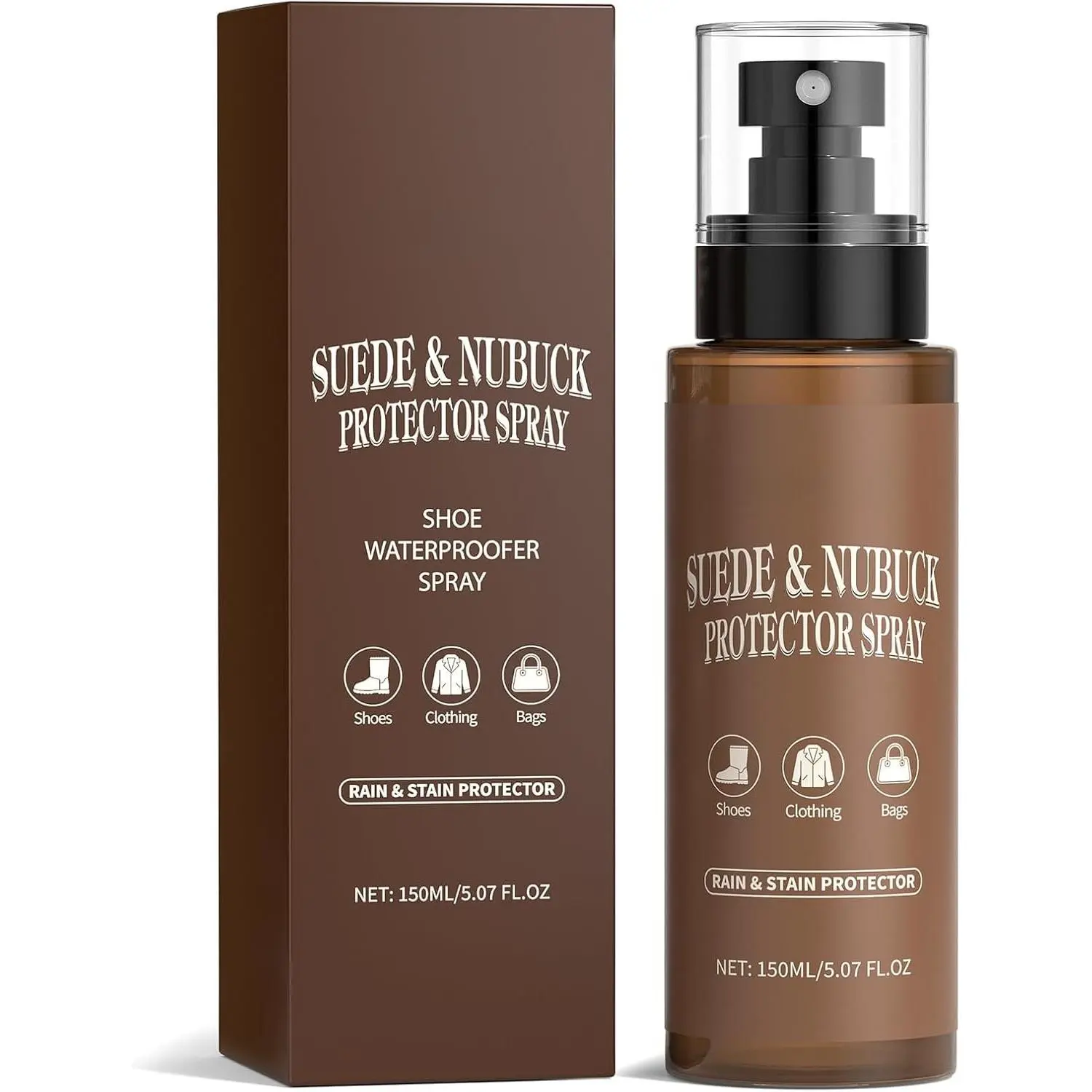 Nubuck & Suede Protector , 150ml / 5.07 OZ Shoe Protector , Rain & Stain  Protection Suede Waterproofing  for Shoes, Boots, Uggs, Furniture, Jackets, Bags and Apparel