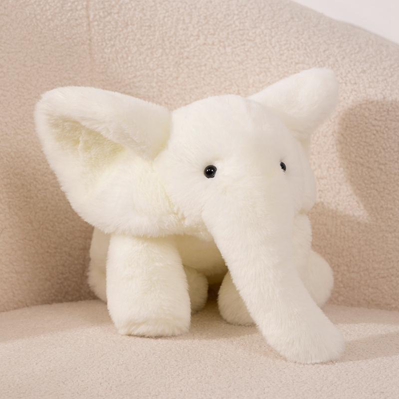45/60CM Furry Lying Elephant Plush Toys Stuffed Animal Doll Cute Gray White Brown Elephant Soft Pillow Cushion Sofa Decoration