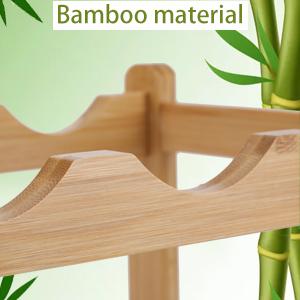 Bamboo Wine Rack, Sturdy and Durable Countertop Wine Storage Cabinet Shelf for Pantry - 4 Tiers 16 Bottle Wine Rack