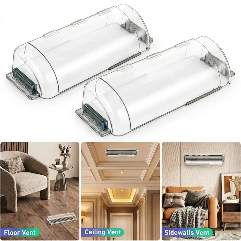 2 Pack Air and Heat Deflectors, Adjustable 8.5"-15", Tool-Free Installation, Energy Saving, Wall and Ceiling Vents, Prevents Direct Air Flow