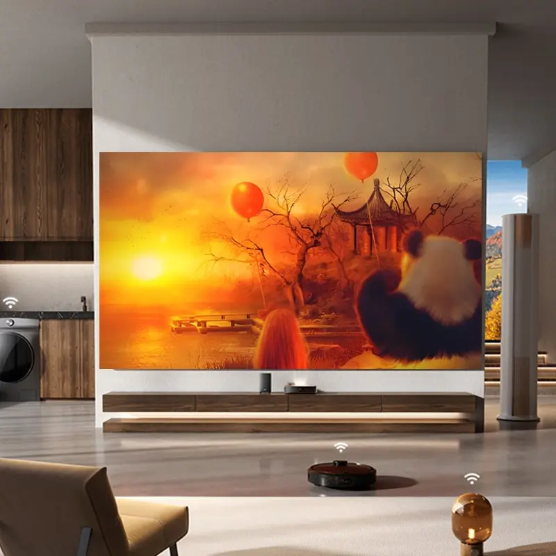 Portable Metal Anti-Glare Projection Screen, Multiple Sizes 30-133 Inches, Wall Mounted, Home Theater, Office, Indoor/outdoor Use, Outdoor Movie Screen
