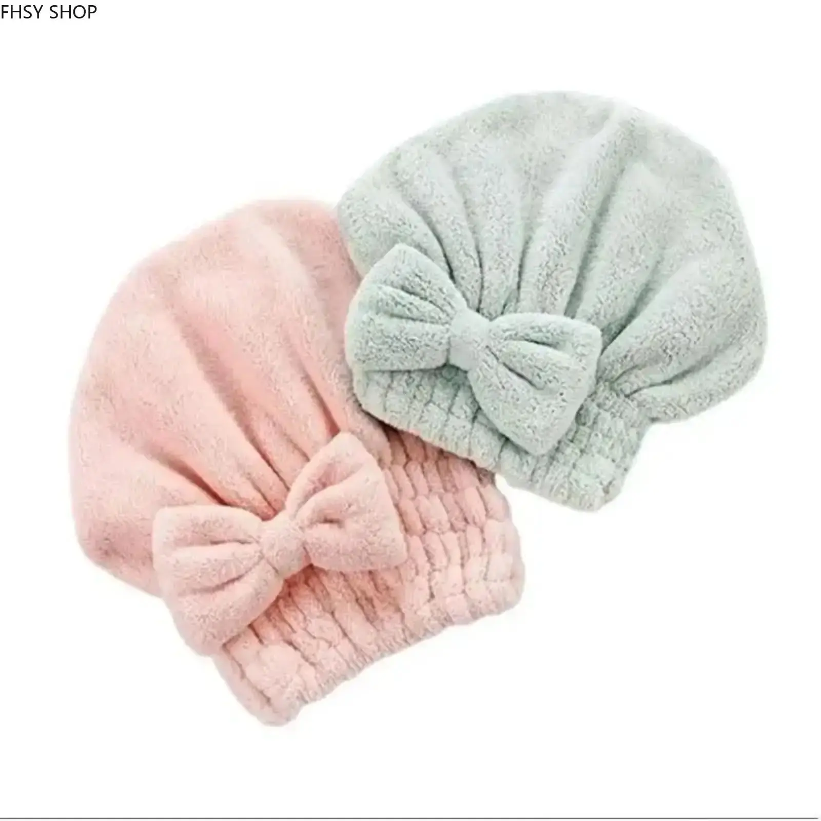 2-Piece Plush Bow Hair Towel Wrap Set, Ultra-Absorbent and Gentle for Daily Skincare & Self-Care Routines, 2Pc