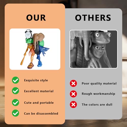 Italian Brainrot Action Figure Set, Tung Tung Sahur Tralalero Model, Fun Desktop Decorations Ornaments Toys for Kids and Fan