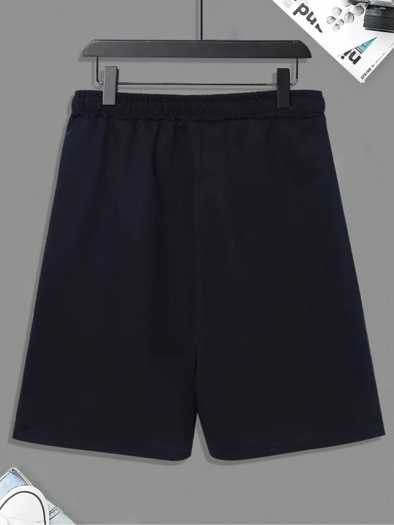 Emo Outfits Men's Stylish Cross Graphic Drawstring Shorts, Regular Fit Casual Breathable Elastic Waist Straight Leg Shorts, Summer Clothes, Shorts for Men, Mens Streetwear Clothing, Menswear, Cross Print Shorts