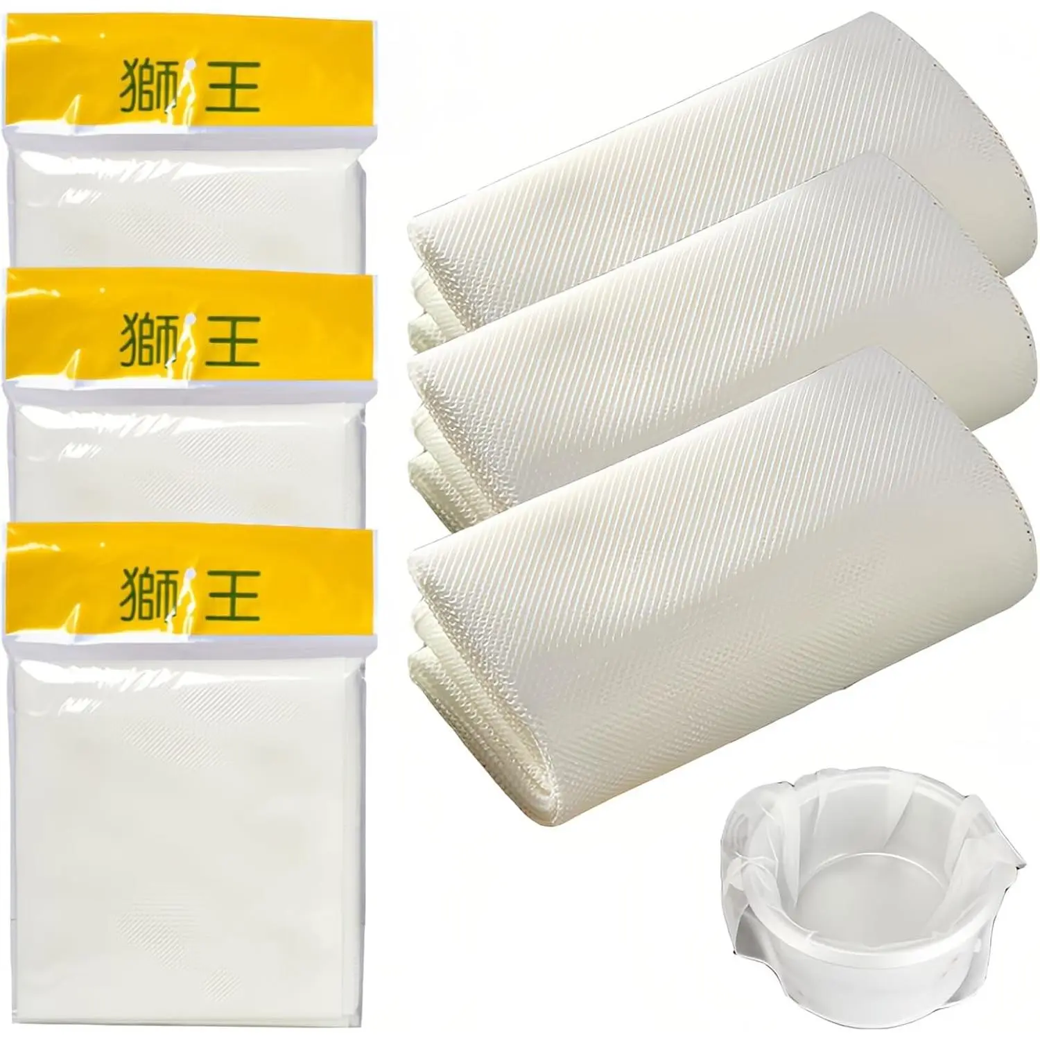 Women's Reusable Kitchen Utensils Set - 3Pcs Rice Cooker Accessories (Rice Net, Steamer Cloth, Sushi Mat) with 43.3in x 39.3in Measure