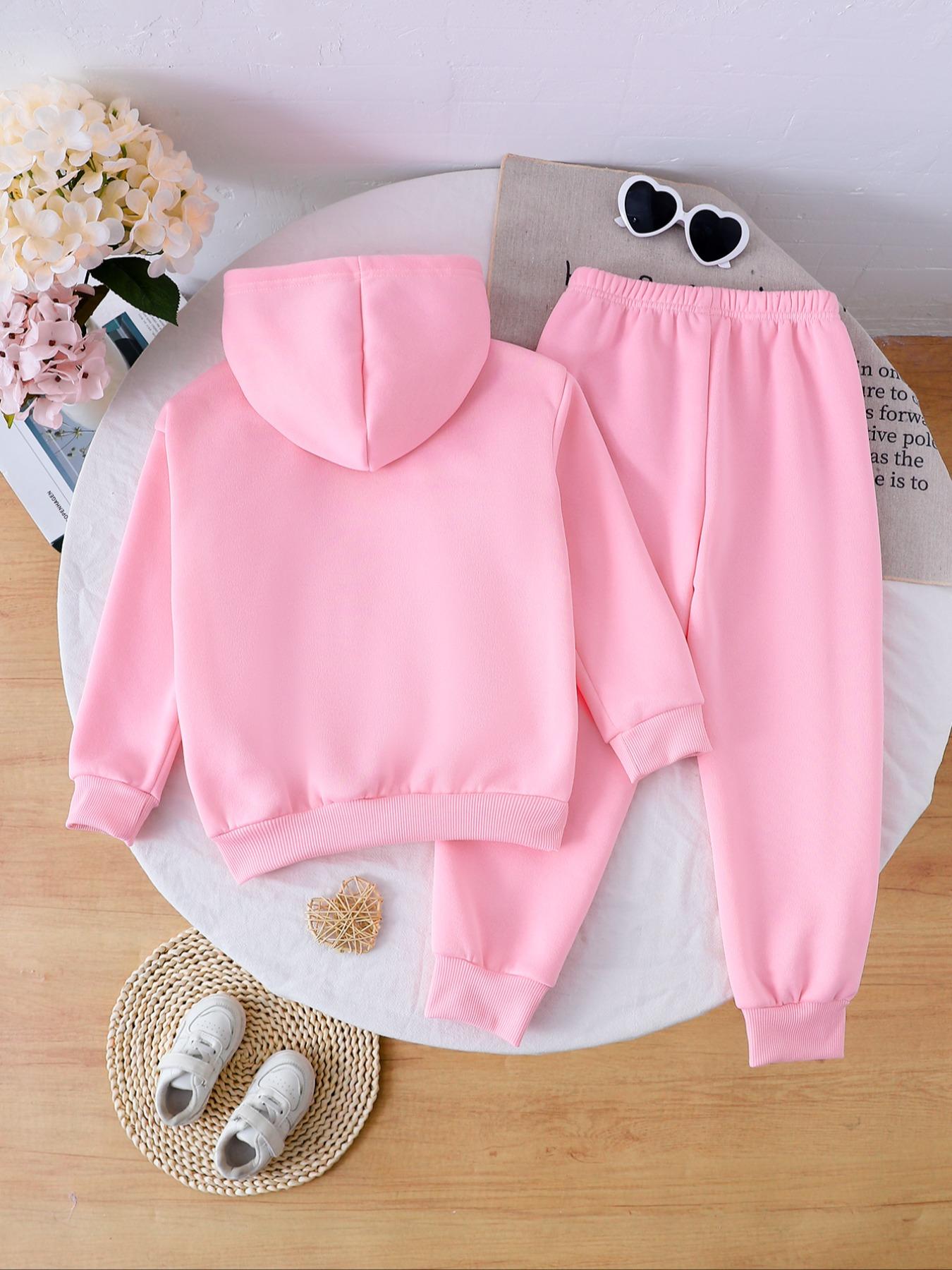 Girls' Long Sleeve One-Piece Jumpsuit, Casual Fitted Design, Thick Fabric for Fall & Winter, Comfortable Kids Clothing, Girlclothes, Hoodies