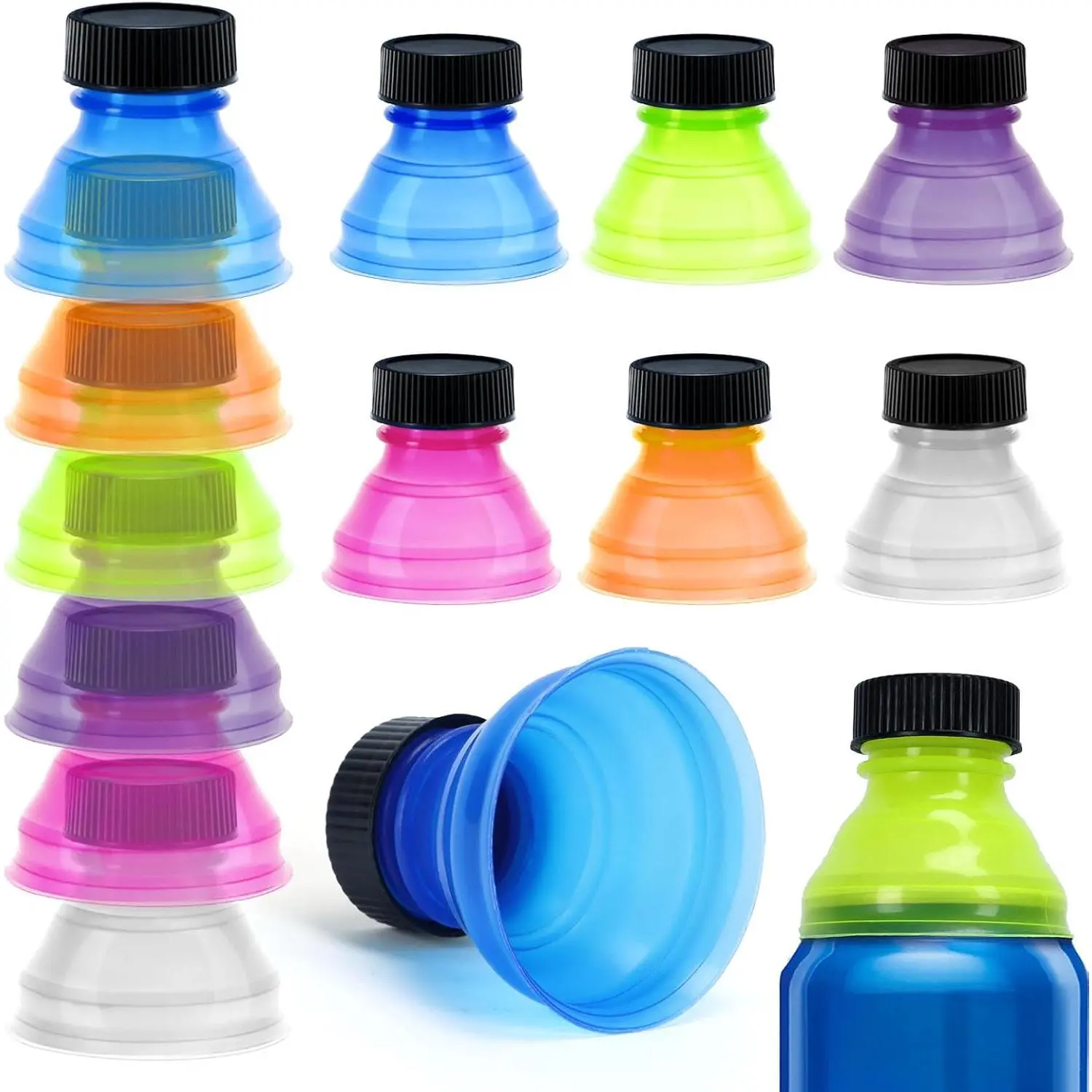 12 Pack Can Covers, Pop Can Bottle Tops  for Soda Carbonated Drink  Energy Drinks Juice Seltzer,Picnic Beach Gathering Party Accessories