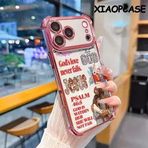 Religious Jesus and Biblical scriptures Pattern Four-corner drop-proof soft TPU phone case for iPhone 17 16 15 14 Pro Max air 13 12 11 Plus shockproof full camera protection durable slim case Protection Smartphone protector