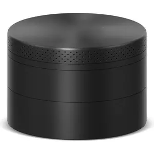 2.5" Manual 3-Piece Zinc Grinder with Large Bottom Chamber (Black)