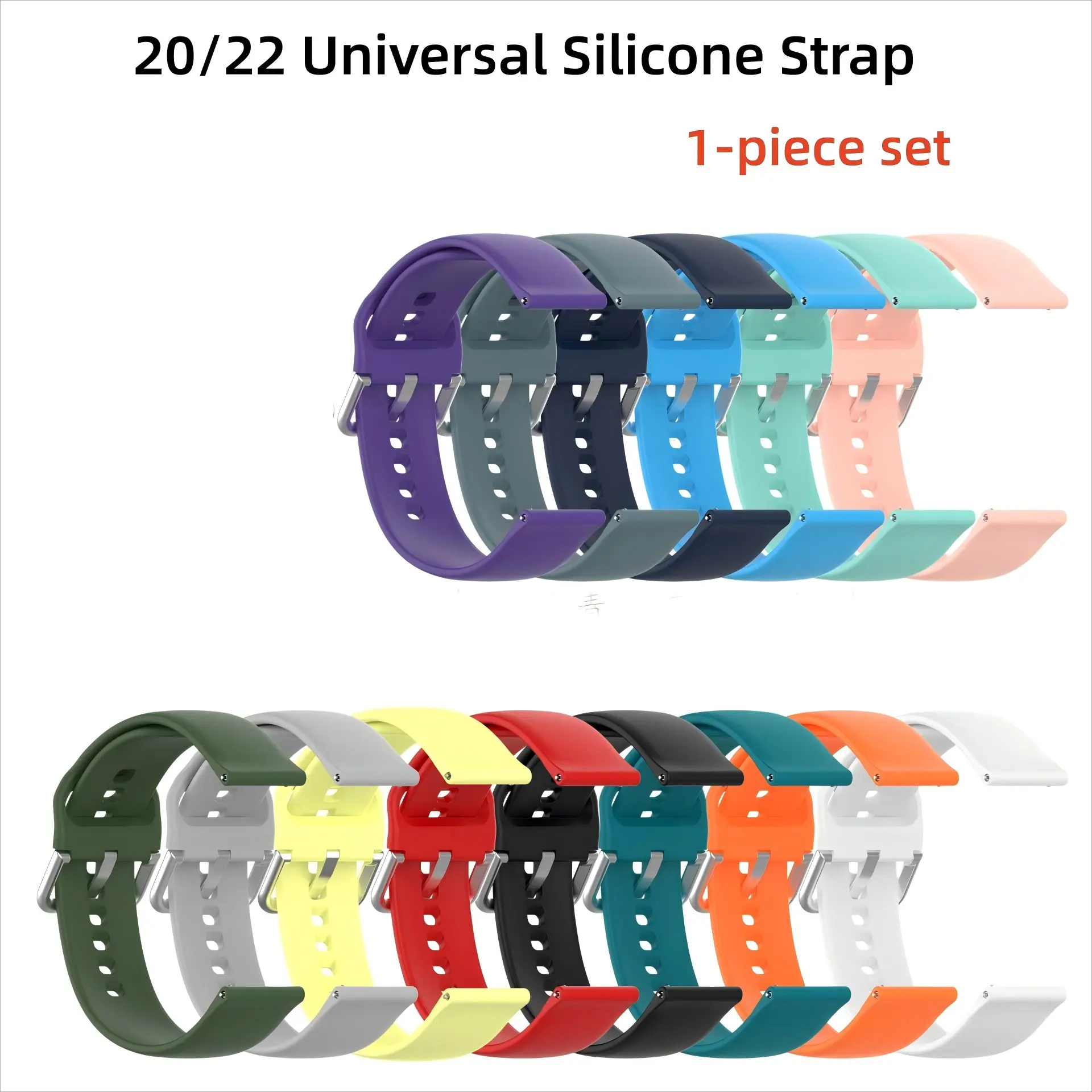 20mm 22mm Silicone Watch Bands For Samsung Galaxy Watch Active 2 40mm 44mm/Active 40mm/Galaxy Watch 3 41mm 42mm/Gear S2 S3 22mm 45MM, Amazfit Gtr Sport GT Buckle Wristband, Smartwatch Accessories, Watch Straps