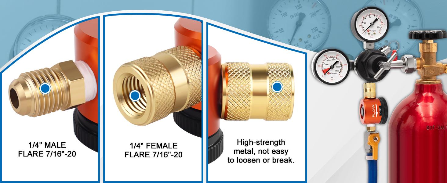 HVAC Nitrogen Regulator, Nitrogen Purge Tool, 1/4'' Flare Fitting Nitrogen Purging Regulator, Nitrogen Removal Flow Tool