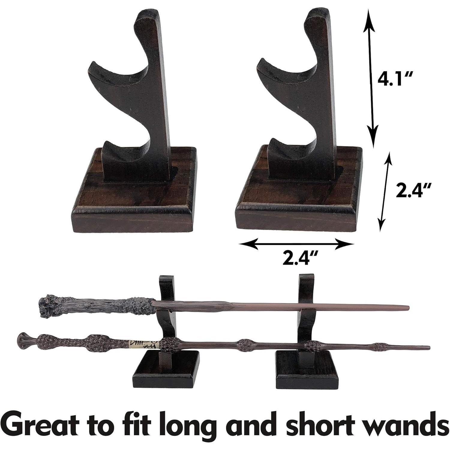 Wizard Wand Stand Display - 2 Tiered  Magic Wand Holder for Table Display, Holds Two Wands