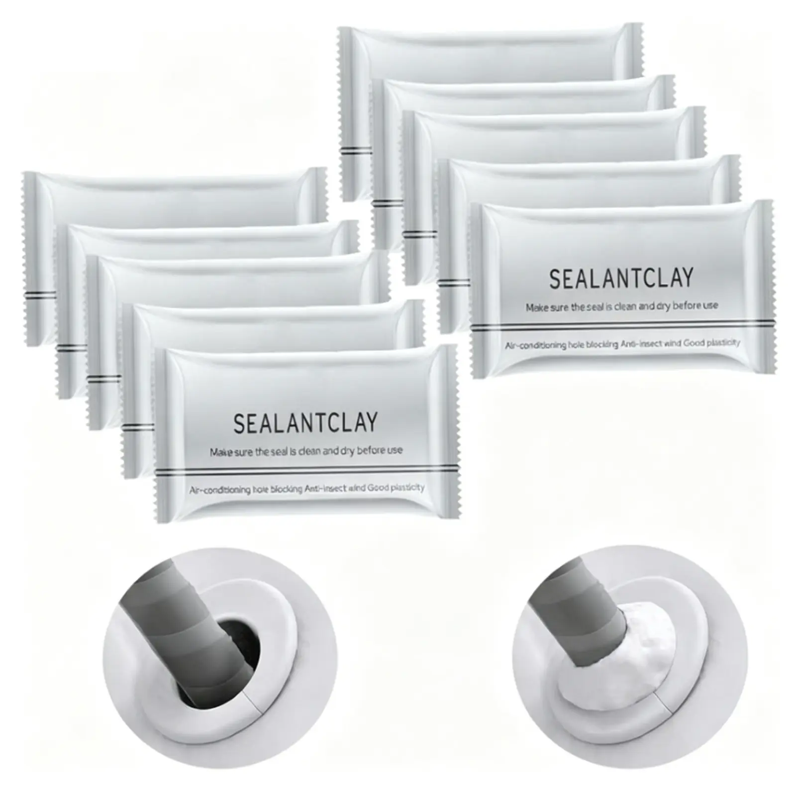 Moisture Barrier Moldable Sealing Clay, Fast-Setting Surface Gap Patching Compound, Versatile Filler For Drywall Openings, Drain Pipe Joints & Air Conditioning Wall Penetration Holes, Reusable Flexible Home Renovation Blocking Material