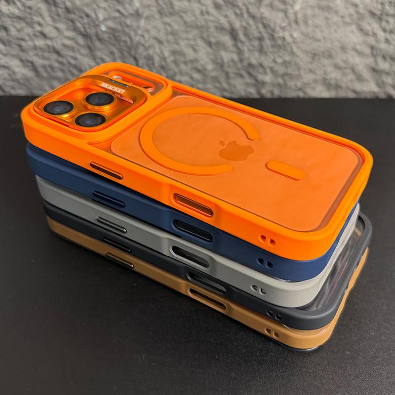 MagSafe Magnetic Kickstand Case for iPhone 17–12 Pro Max Air Plus, Full Protection, Wireless Charging Support & Built-in Lens Protective Film