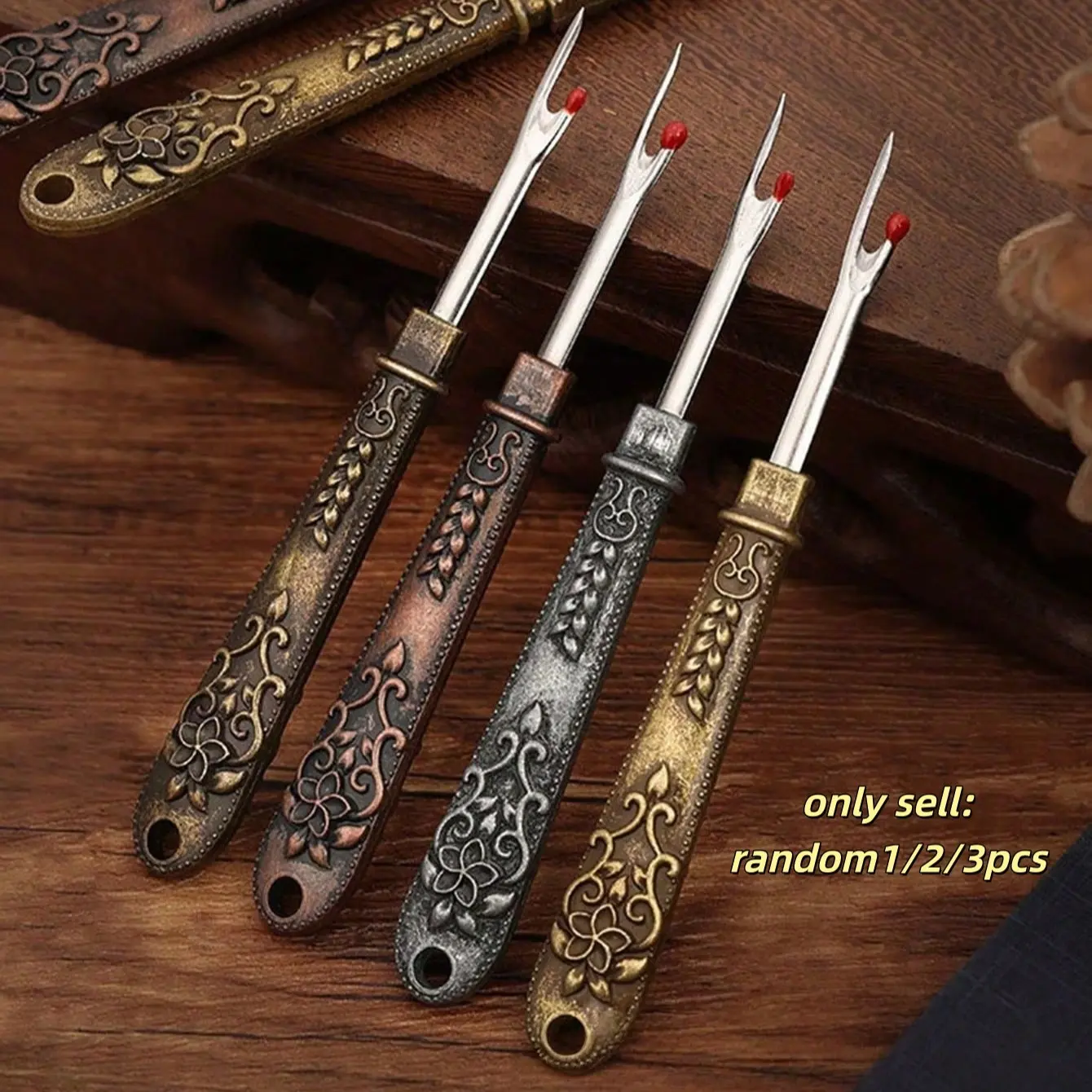 Handmade Embroidery Sewing Thread Cutter, Cross Stitch Thread Trimmer, Vintage Comfort Grip, Easy Line Cutting Tool, 1/2/3 Pieces