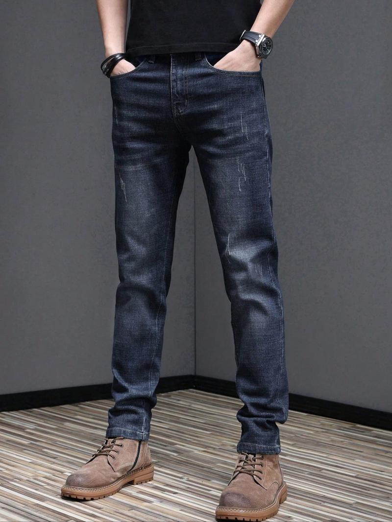 Men's Denim Pants, Casual Comfy Jeans for Daily Wear, Fashion Men's Bottoms for All Seasons