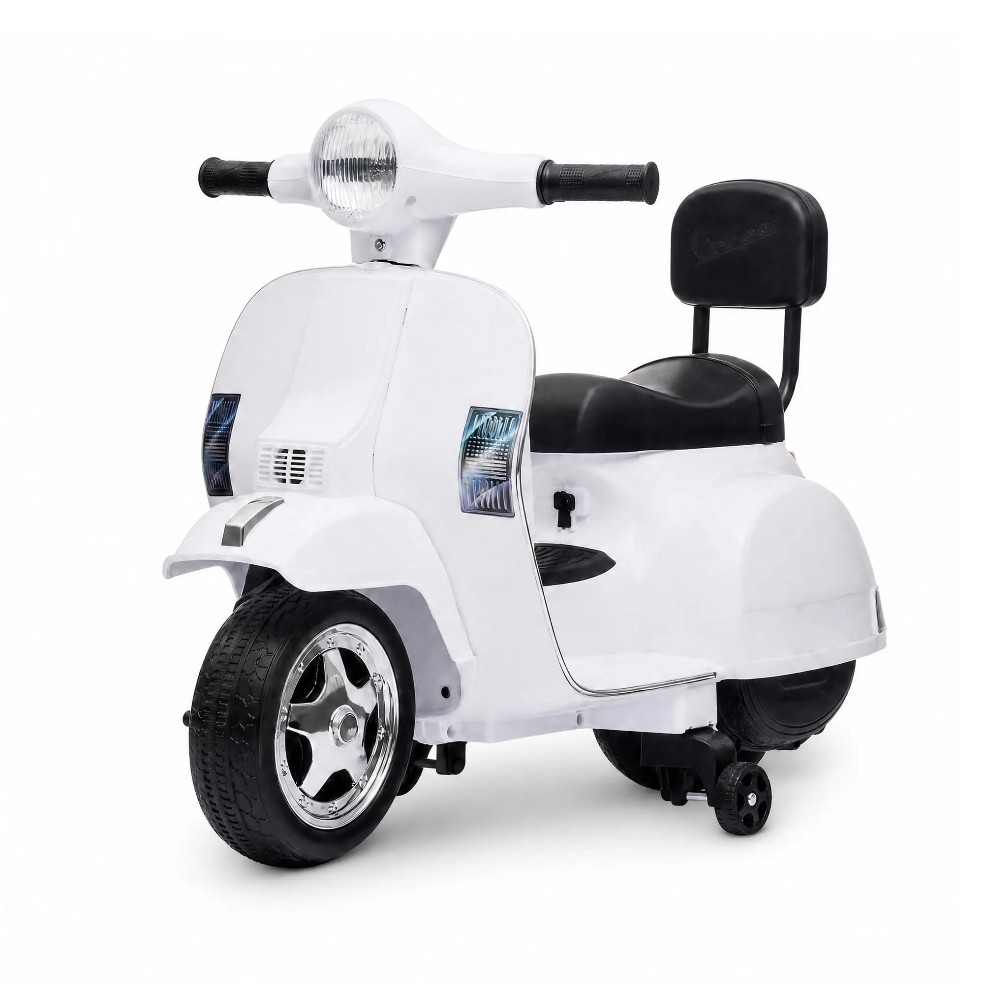 Kids Electric Scooter 6V – Ride on Motorcycle Toy for Boys Girls Age 3-7, Headlight & Horn, Anti-Rollover Training Wheels, PP Body