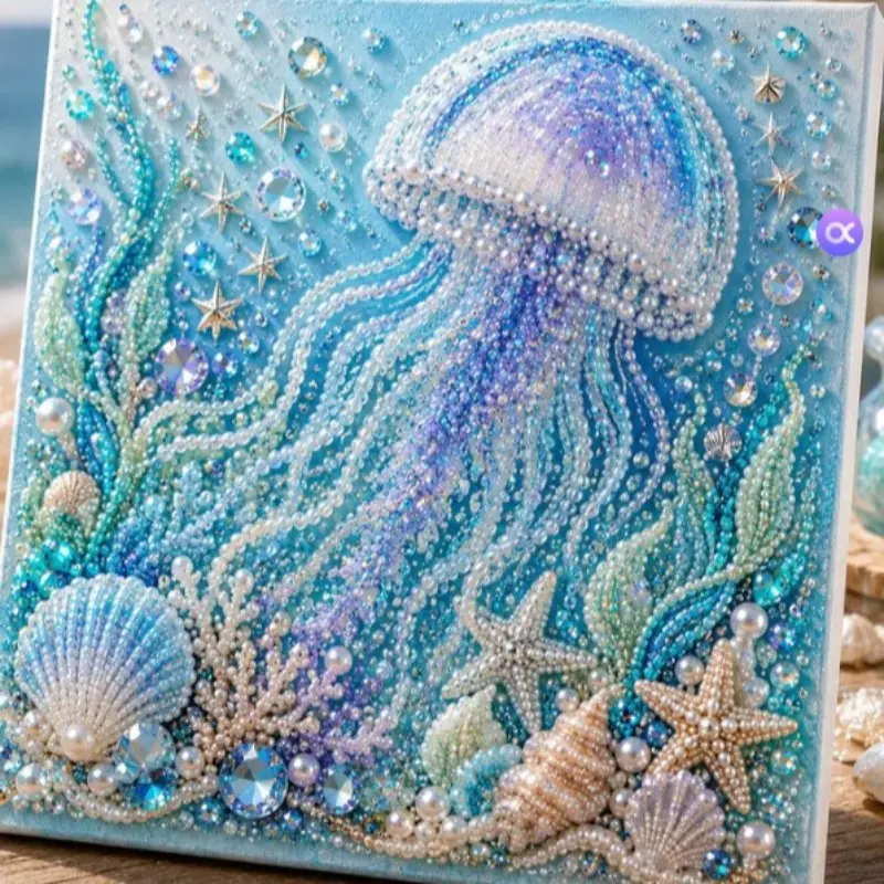 Halloween Ocean Diamond Painting Kit, Christmas Ornament DIY Set, Festive Decoration Craft Supplies, Perfect Gift for Art Lovers