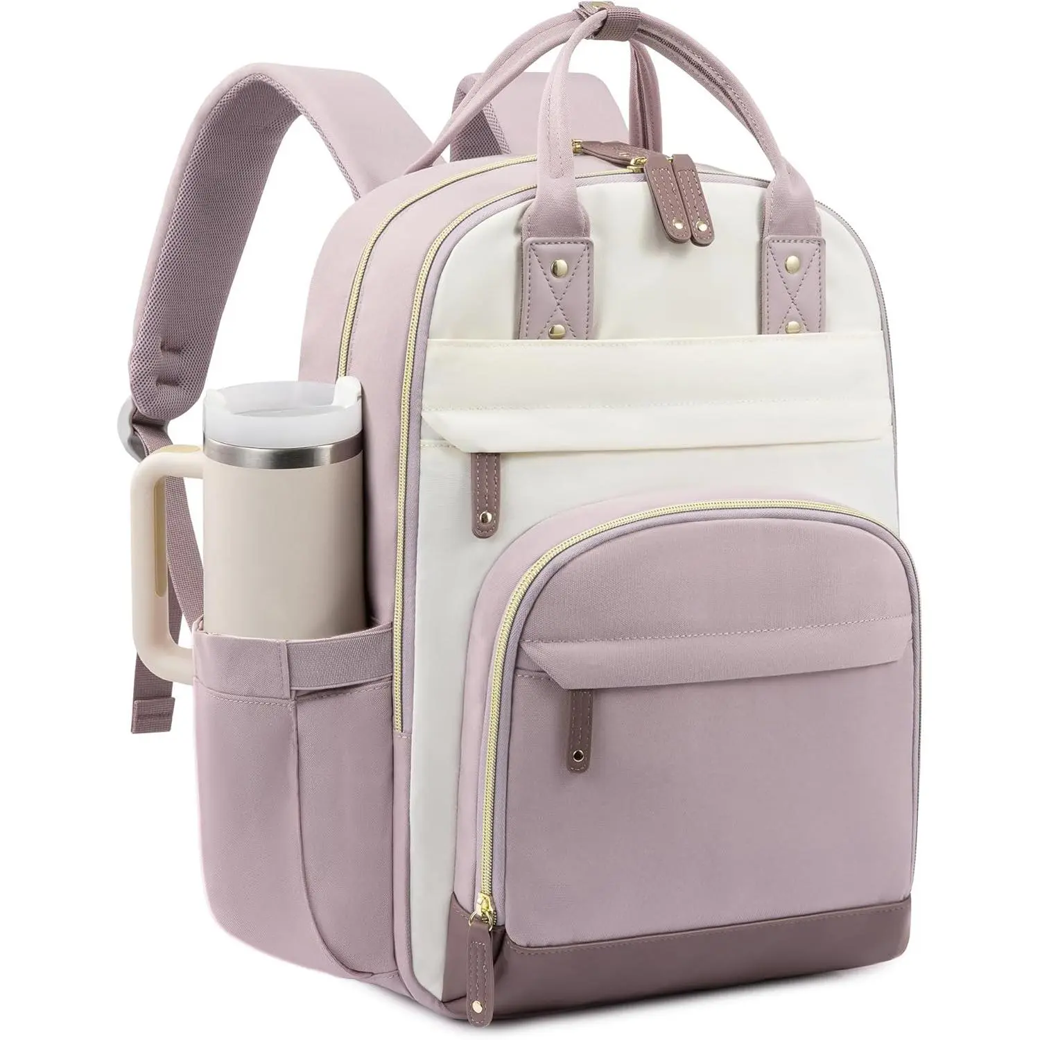 Laptop Backpack with Cup Holder, 15.6inch Work Travel Backpack, Computer Notebook Bag, Cute College Nurse Teacher Backpack, Unisex Gift
