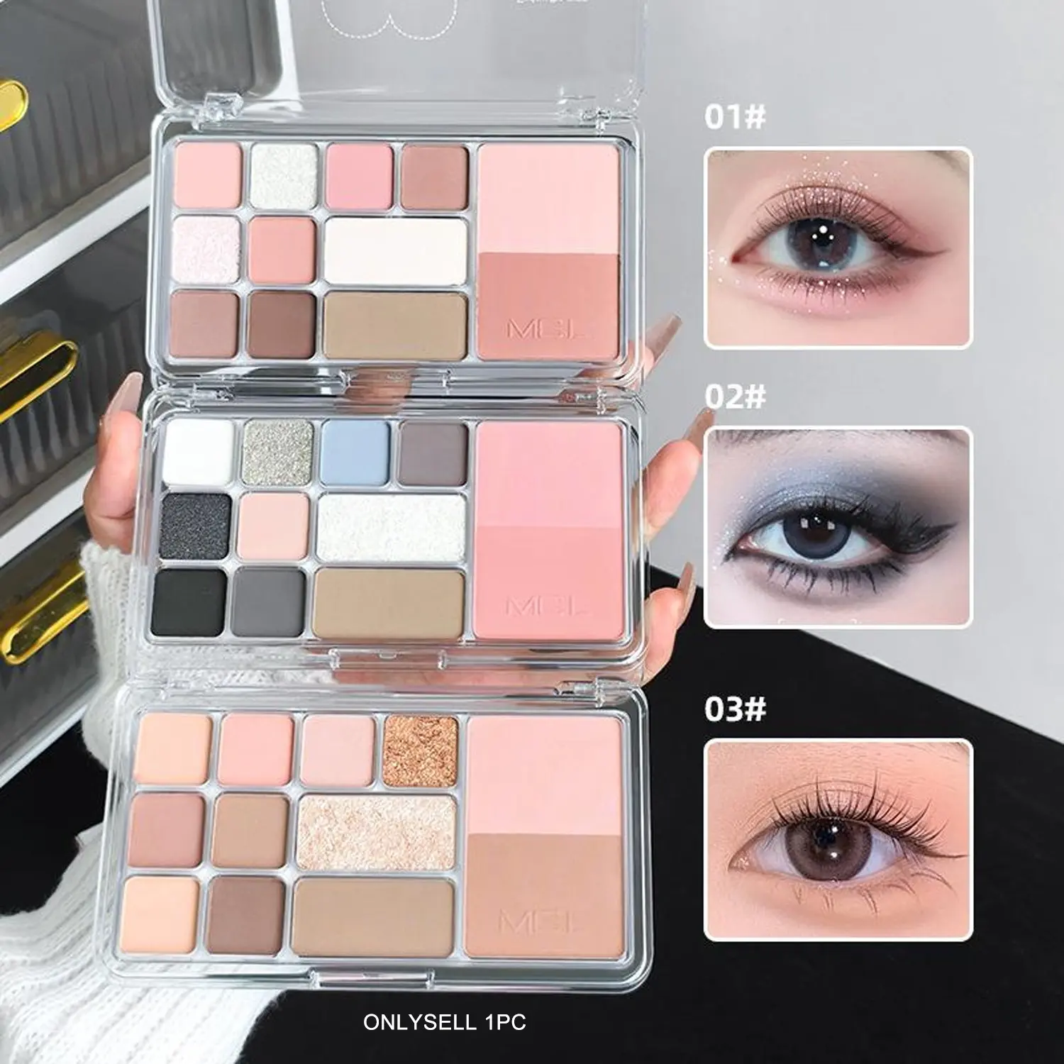 12-color all-in-one makeup palette, matte soft texture, integrates eyeshadow, contour and blush in one. Easy to blend for daily natural makeup, beginner friendly, completes full face look with only one palette, Multi Palette