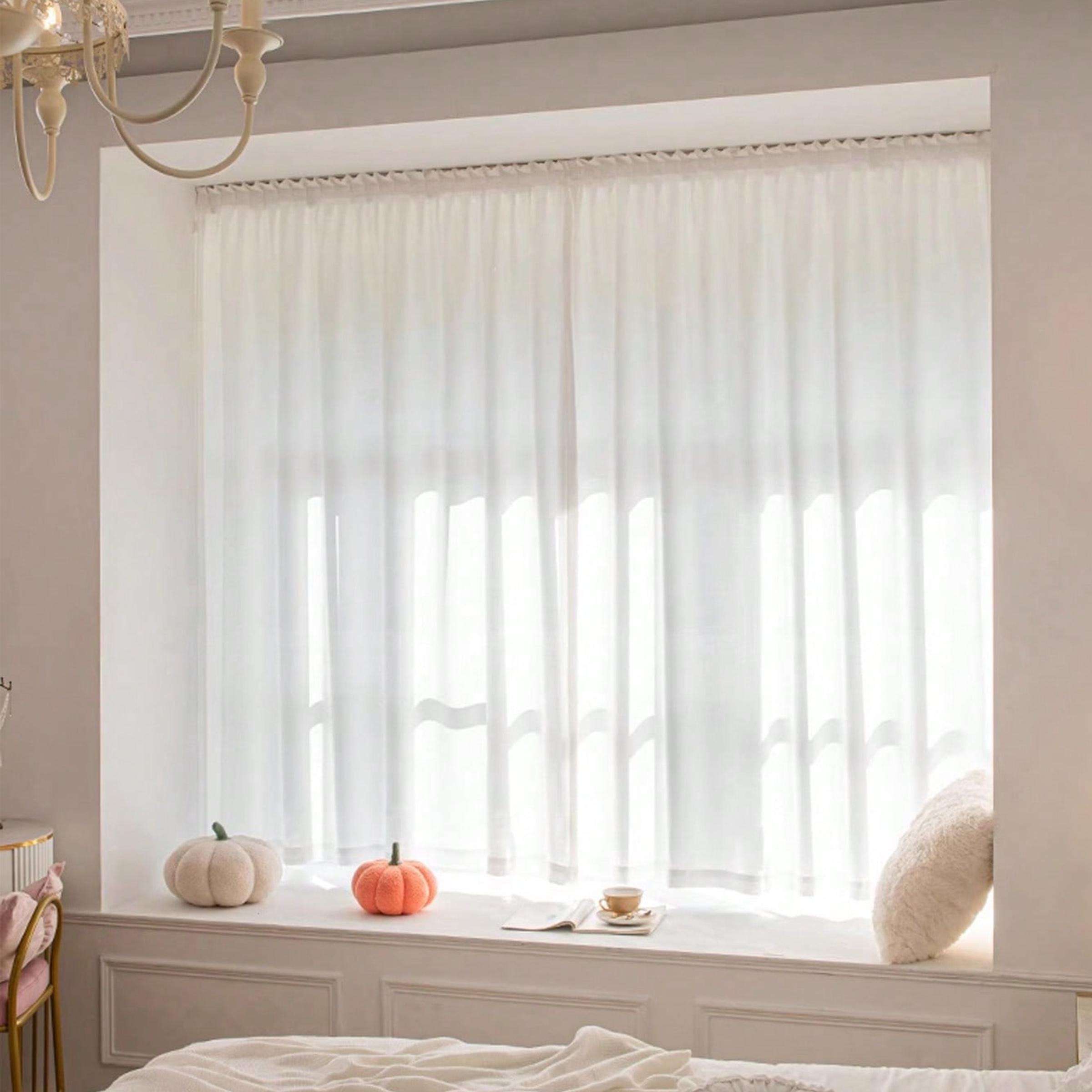 Self Adhesive Curtain, 1 Count Solid Color Blackout Curtain, Magic Paste Window Curtain, Home Decor for Living Room Bedroom Kitchen, Room Decoration