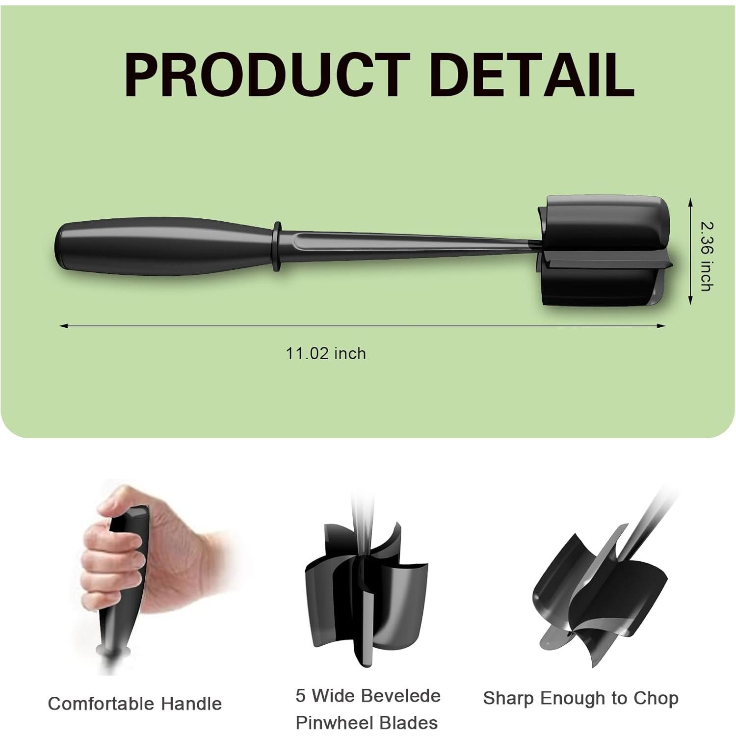 Meat , 5   Ground Beef Smasher, Heat Resistant Hamburger Smasher Tool, Nylon  Masher Utensil, Ground Meat , Meat Separator Tool for Hamburger, Non Stick Mix