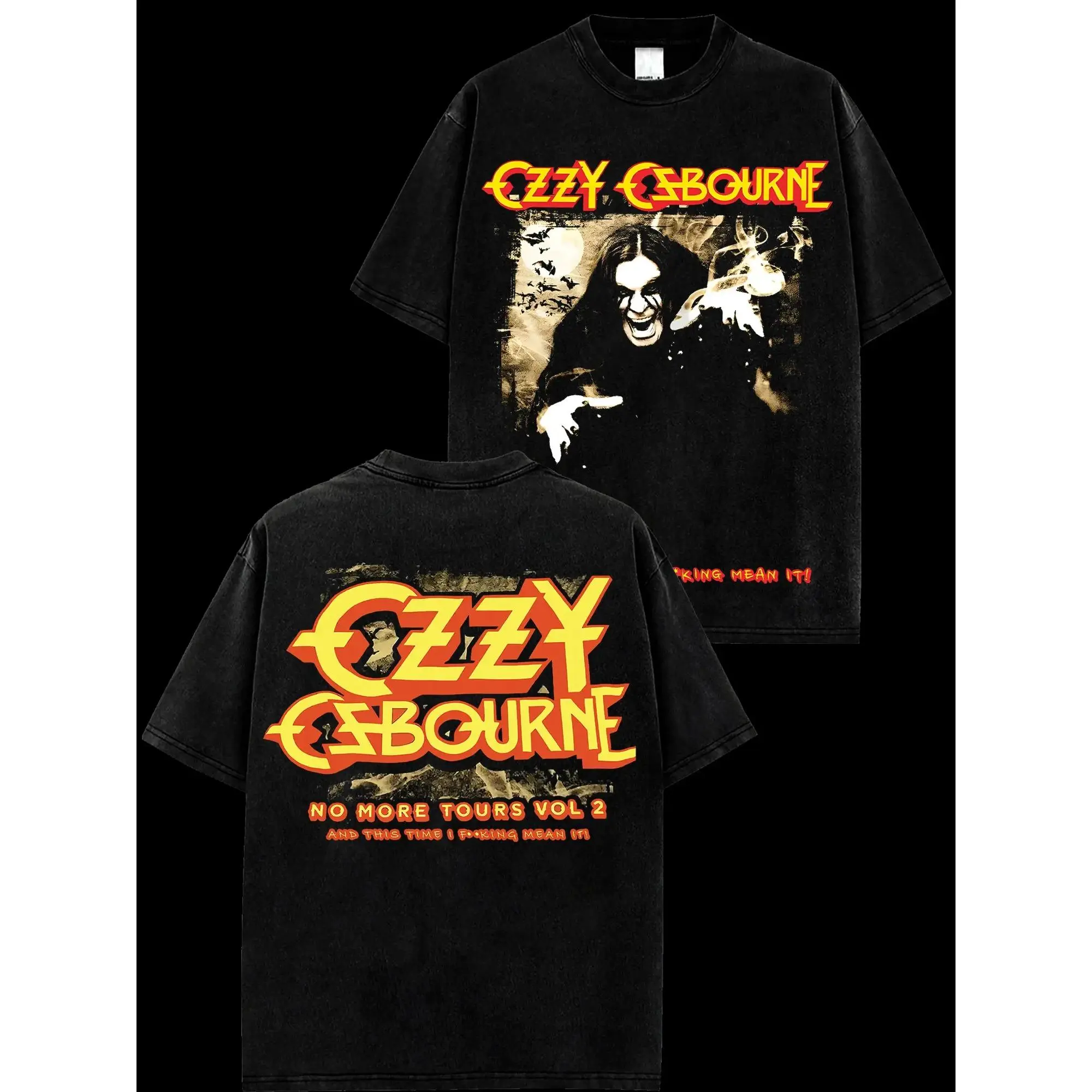 [MetalStyle] Ozzy Osbourne No More tour Retro Unisex 100% Heavyweight Cotton T-Shirt – Rock Heavy Metal Cotton Tee, Heavy Metal Rock Band Shirt,  Heavy Metal Merch, Meme Christmas Funny pullover soft apparel winter hoodie slogan graphic