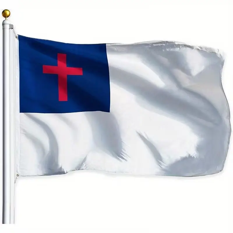 2D Flat Banner 1pc Flag, Durable Polyester Material, Christian Theme, Vibrant Colors, Indoor/outdoor Religious Flag, Outdoor Banners, No Pole Needed