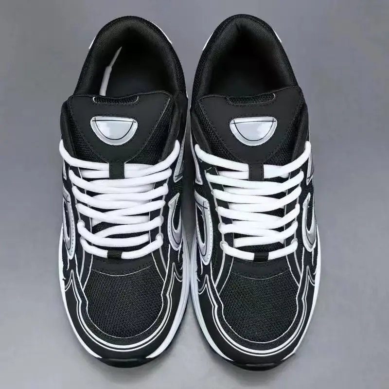 Retro Chunky Dad Sneakers for Men & Women, Breathable Mesh and Leather Athletic Shoes, Non-Slip Platform with Universal Fit and Laces, Men’s Shoes