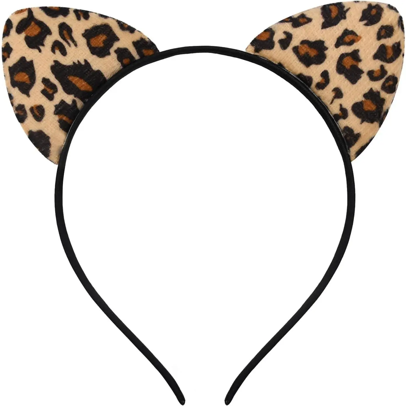Glitter Leopard Cheetah Ears Headband for Women, Halloween Cosplay Costume Hair Accessories for Adults(Gift)