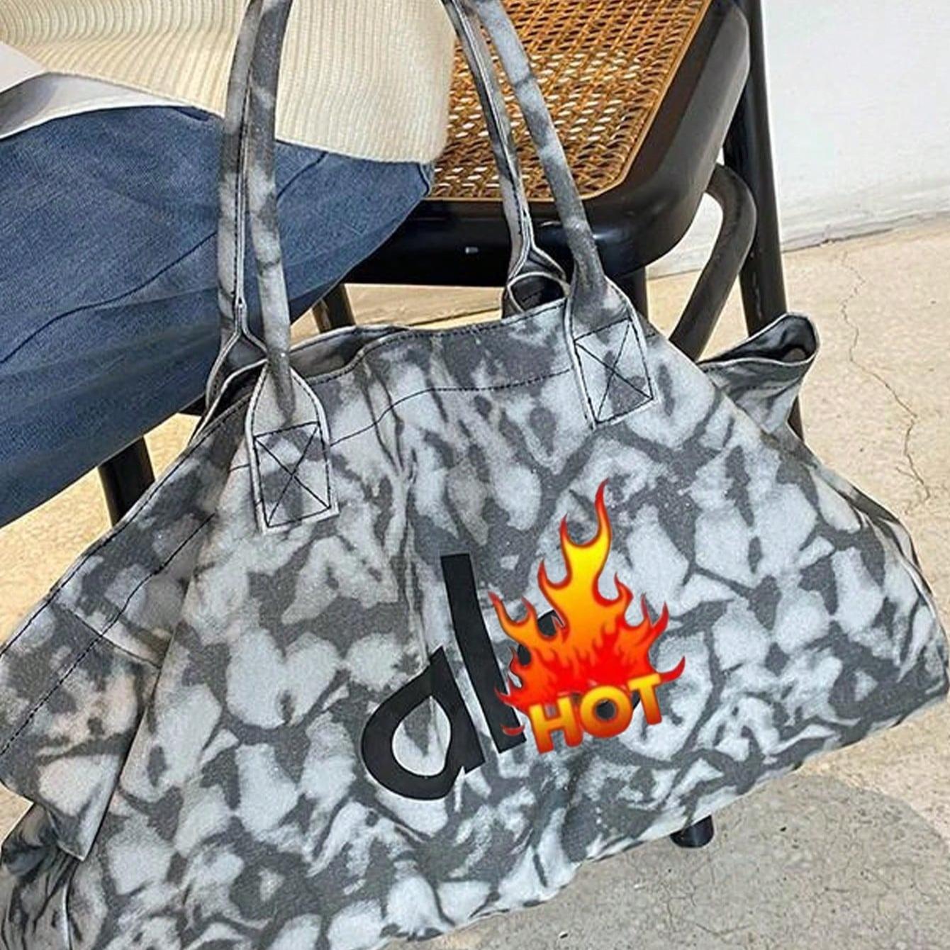 Yoga Mat Tote Bag Unisex Canvas Shoulder Bag, Large Capacity Gym Bag For Sports, Shopping, Traveling and Outgoing