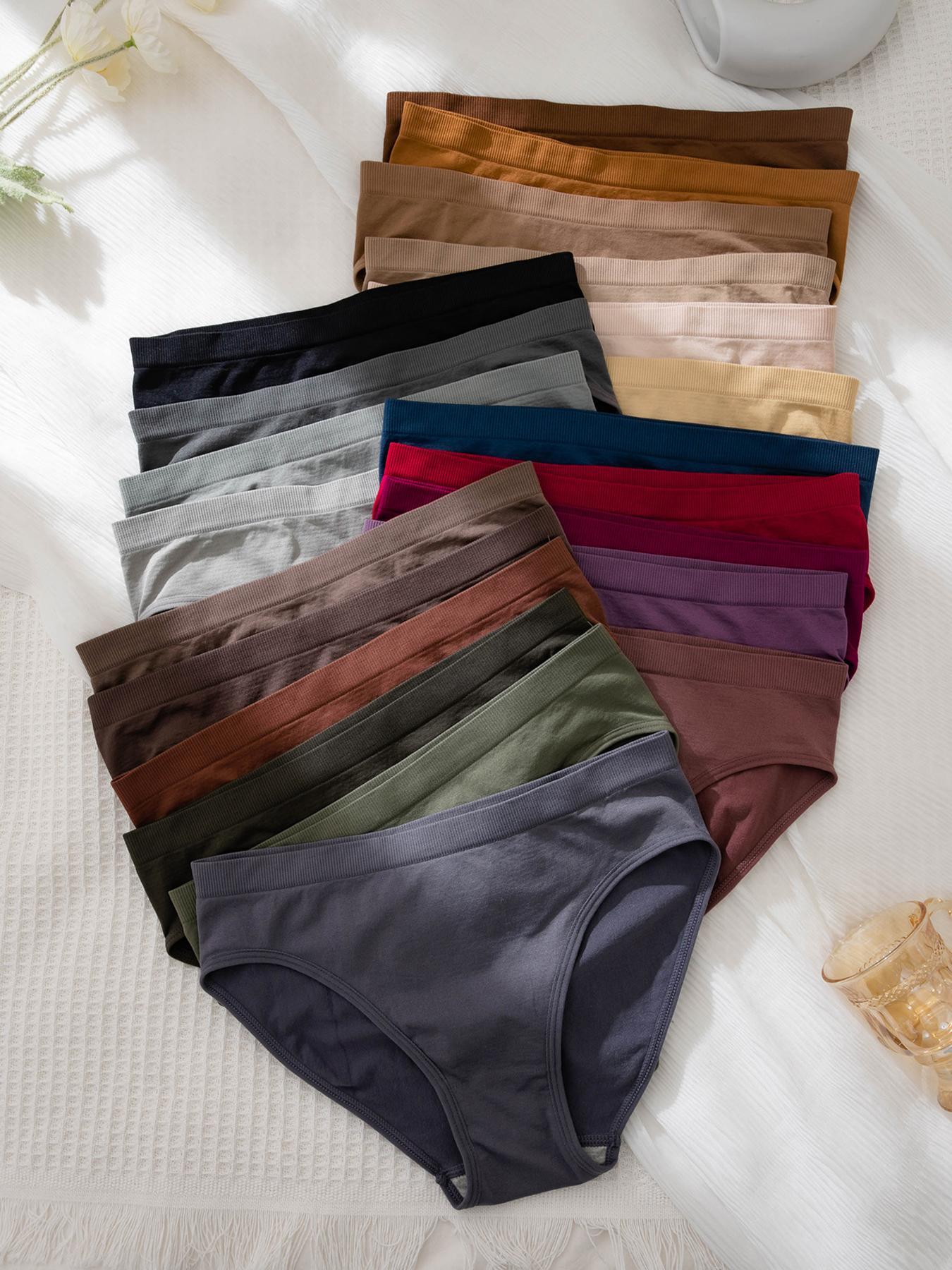 Women's Solid Color Brief, Soft Comfy Breathable Panty for Daily Wear, Underwear for All Seasons, Breathable Knicker