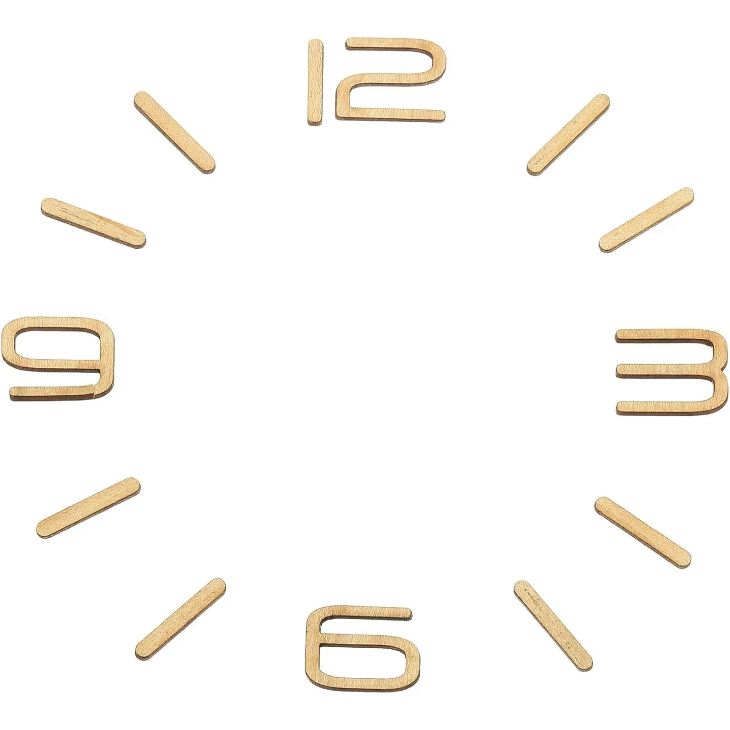 PATIKIL Wooden Clock Numbers Kit, 0.79inch Self Adhesive Clock Numbers Accessories for DIY Digital Clock Number Replacement Parts, Arabic Numerals/Vertical Bars