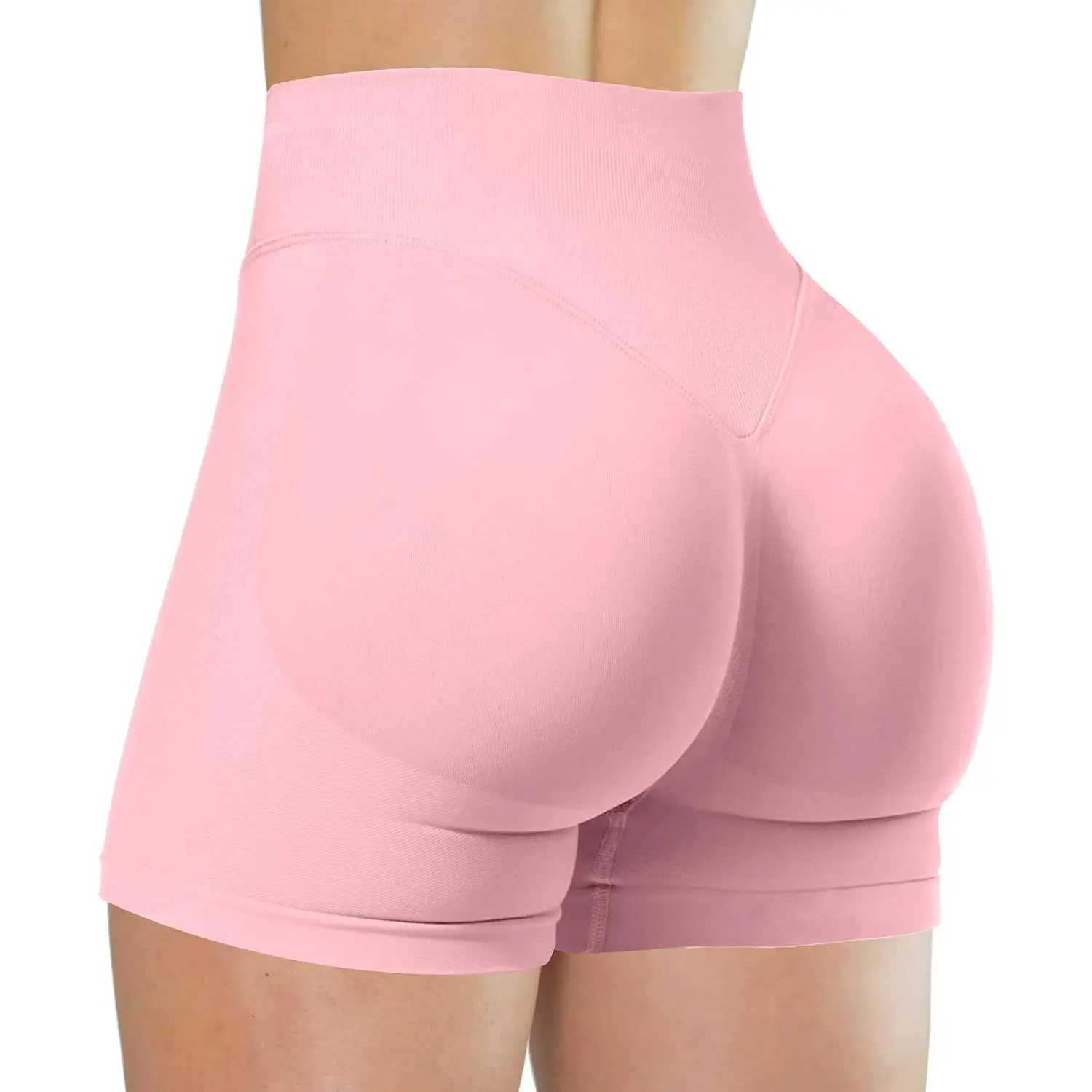 Women’s High Waisted Seamless Scrunch Butt Lifting Biker Shorts| Tummy Control Stretch Booty Shaping Yoga Gym Workout Shorts| Soft Compression Active Bottoms for Training Running Daily Casual