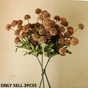 3 long-stem highly realistic silk daisies, large chrysanthemum floral ornaments, home vase flower arrangements, dining table and bedroom soft decorations, gift decorations for Valentine's Day, Halloween, Thanksgiving, birthdays and housewarmings